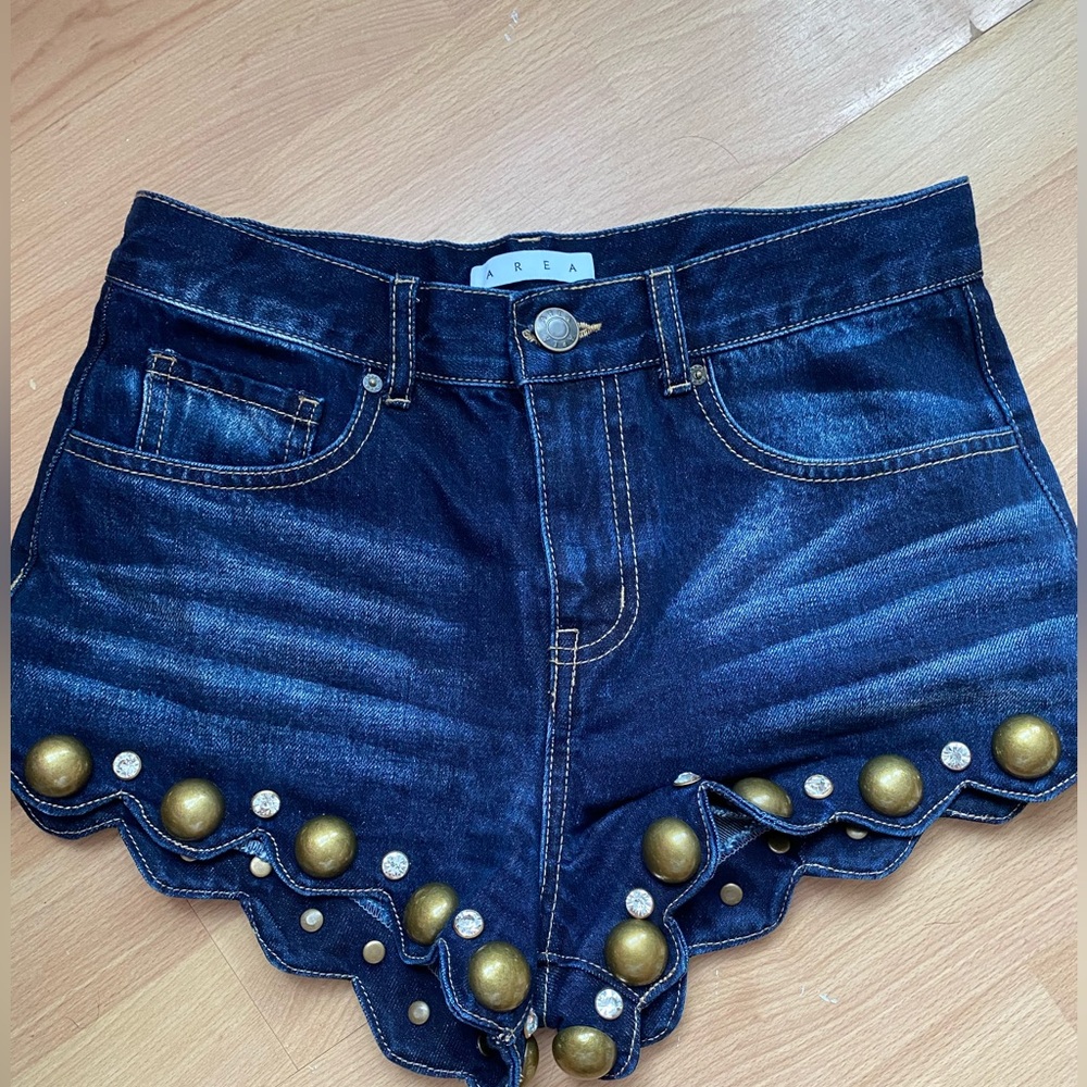 AREA denim shorts